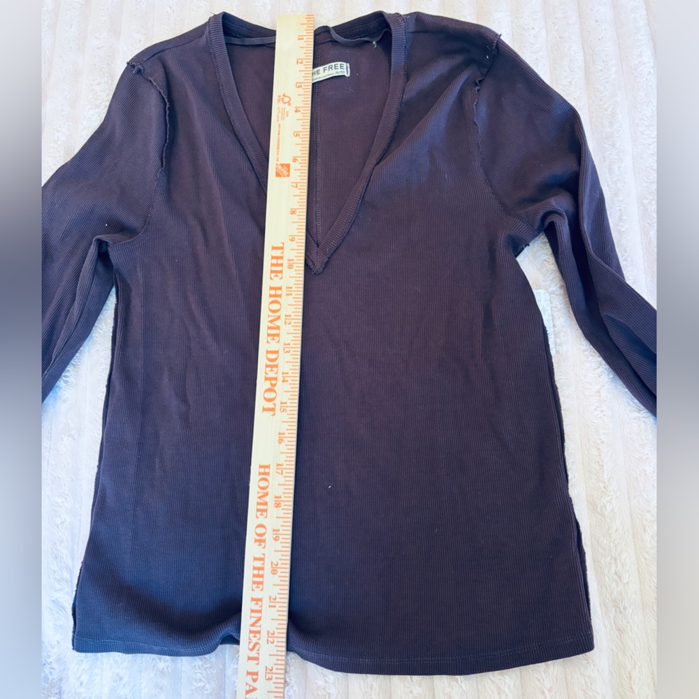 We The Free Plum Long Sleeve V-Neck Women's Top XL New w Tags Lagenlook - Picture 7 of 10